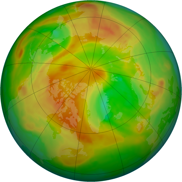 Arctic ozone map for 13 May 2009
